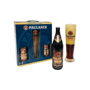 CERVEZA DUO PACK PAULANER 500ml + VASO (RUBIA+DUNKEL)